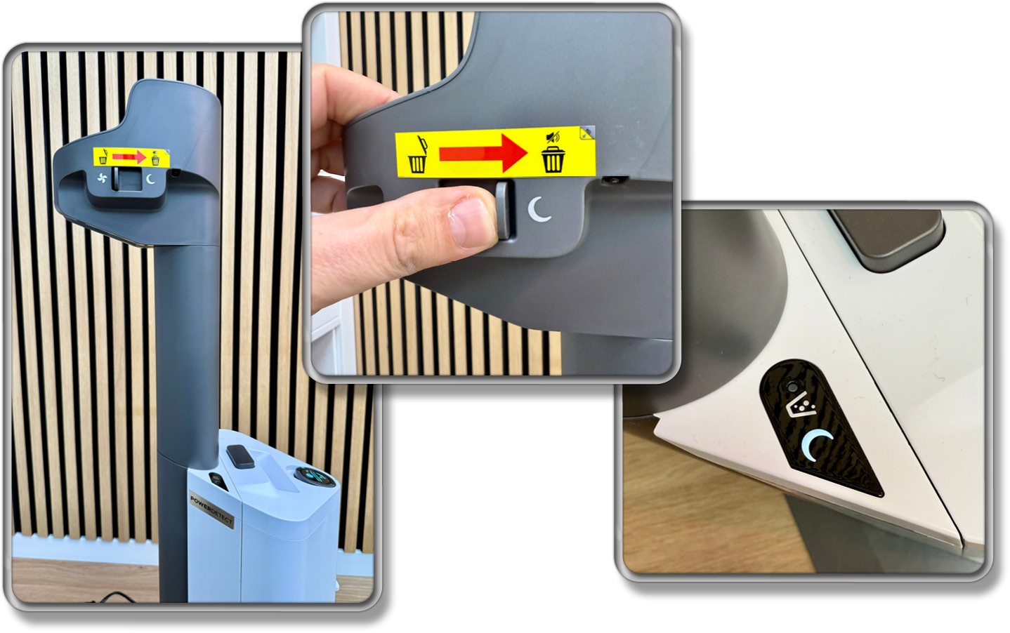 Über diesen Schalter kann man die Absaugstation des Shark PowerDetect deaktivieren