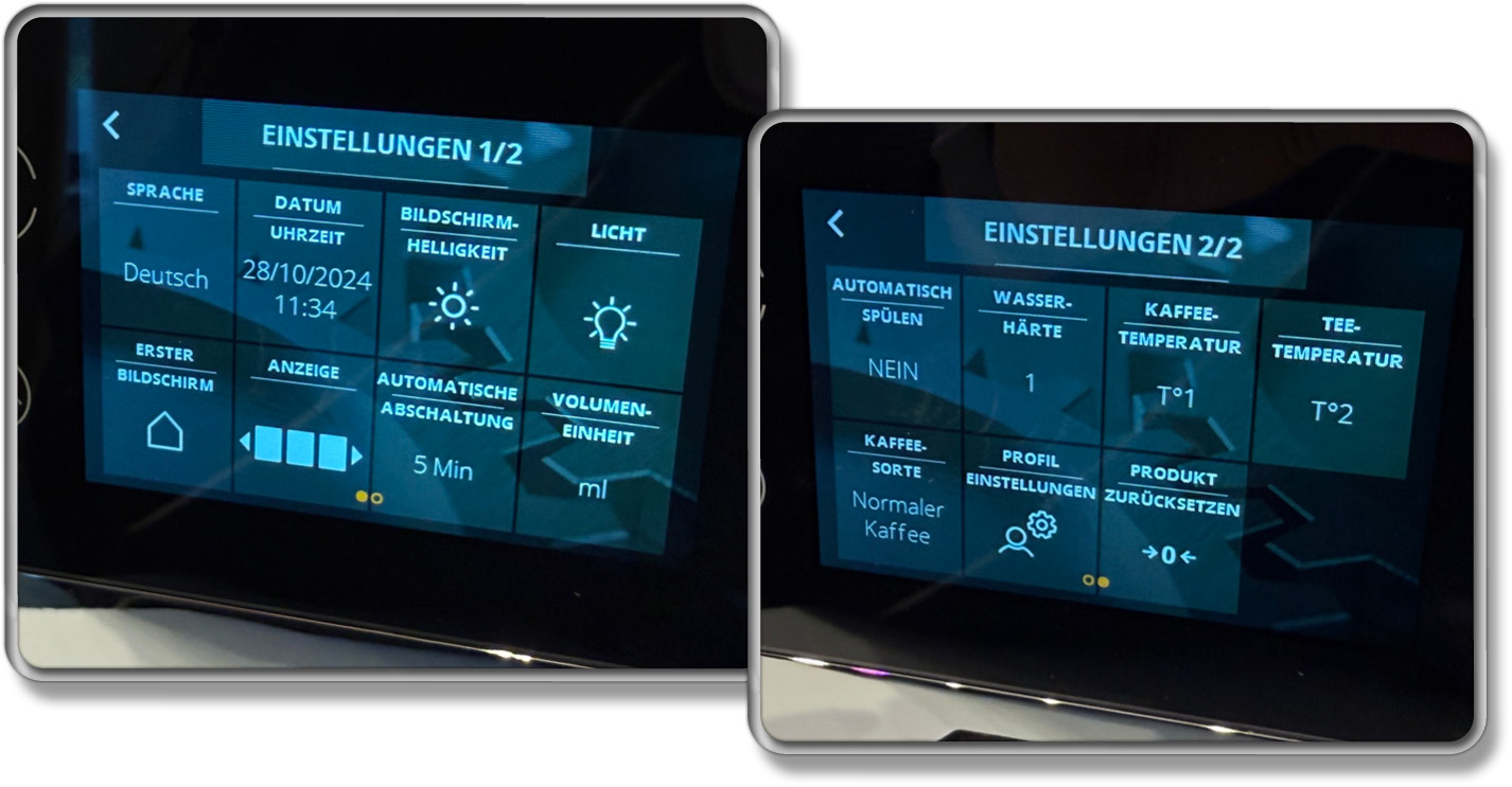 Weitere Einstellmöglichkeiten der Krups Intuition Experience+