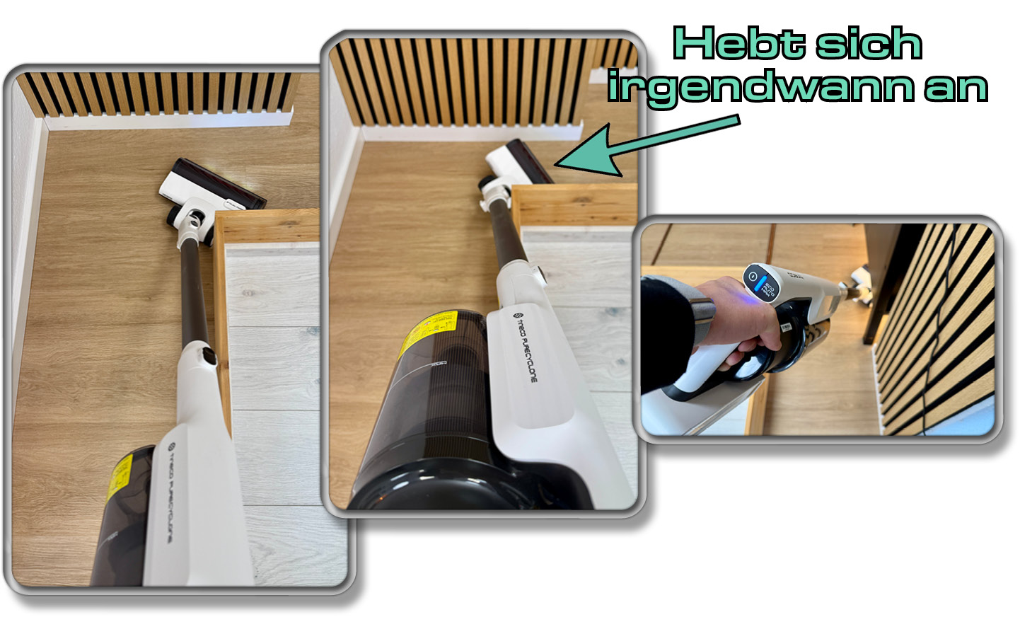 Das Gelenk ist dehnbar, kann aber überdehnt werden, was die bodendüse anhebt