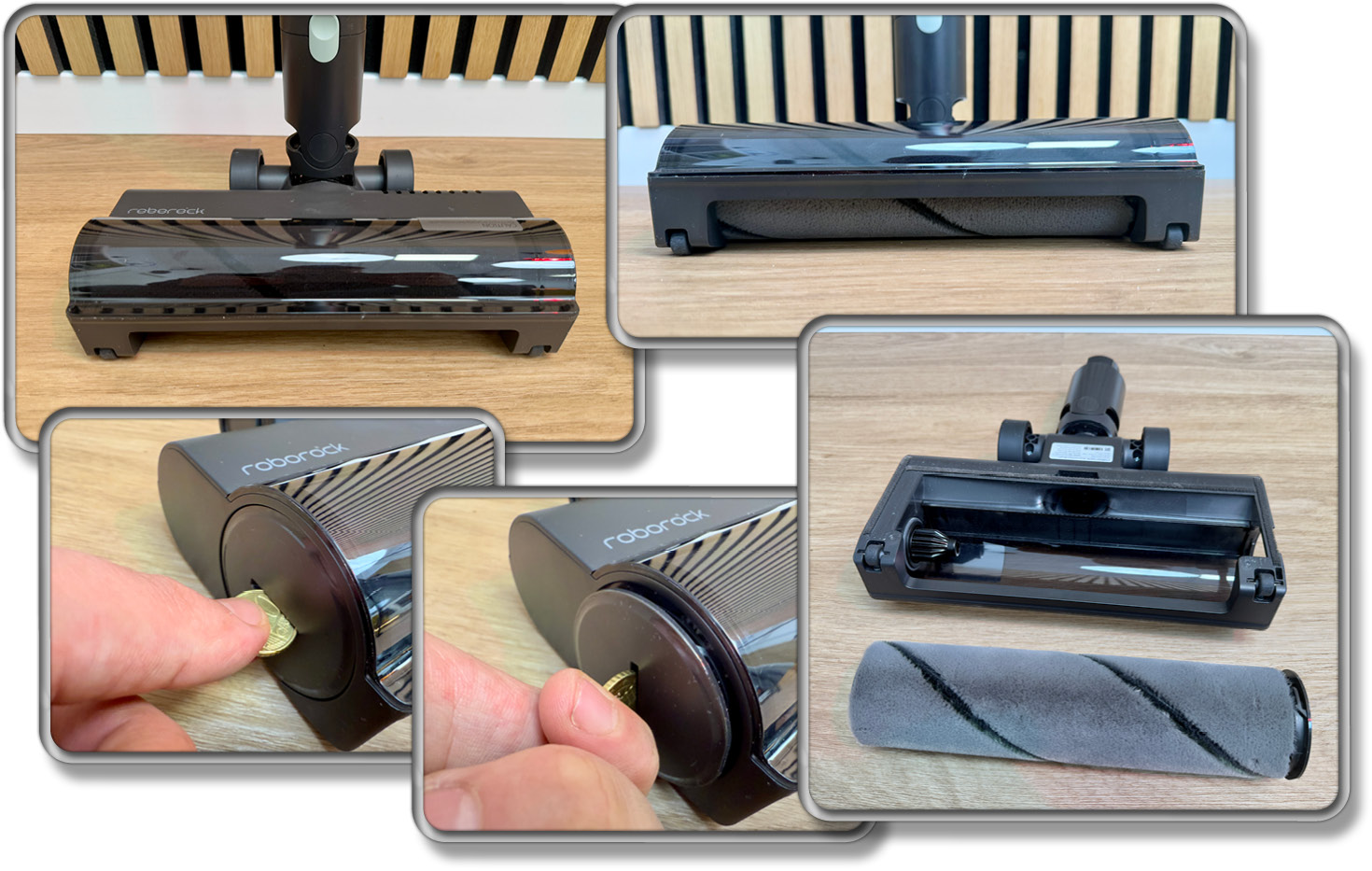 Das ist die Bodendüse des Roboroch H5, die lediglich eine Hartbodenwalze eingesetzt bekommen hat