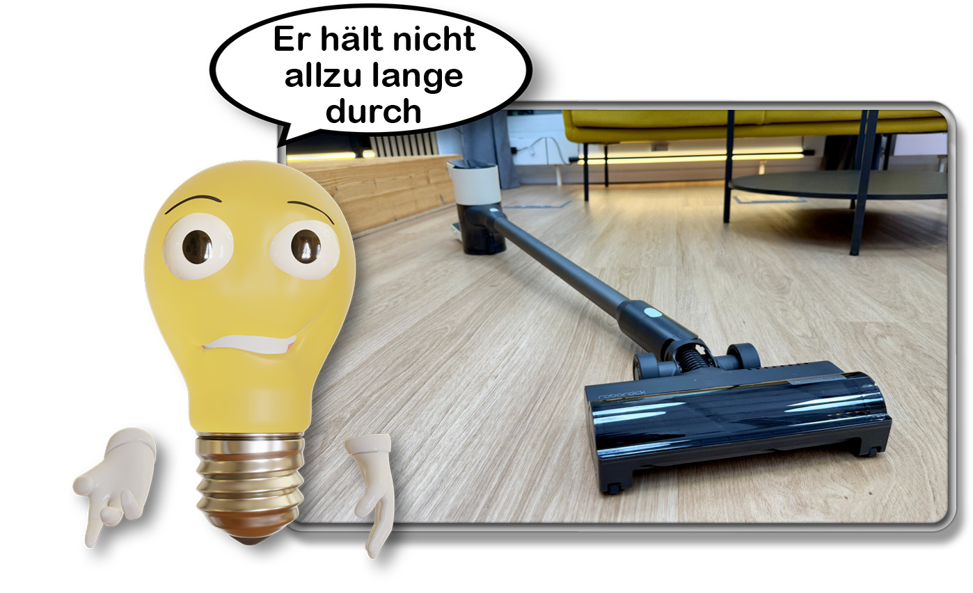 Die Akkulaufzeit hätte etwas besser ausfallen können, beim Roborock H5
