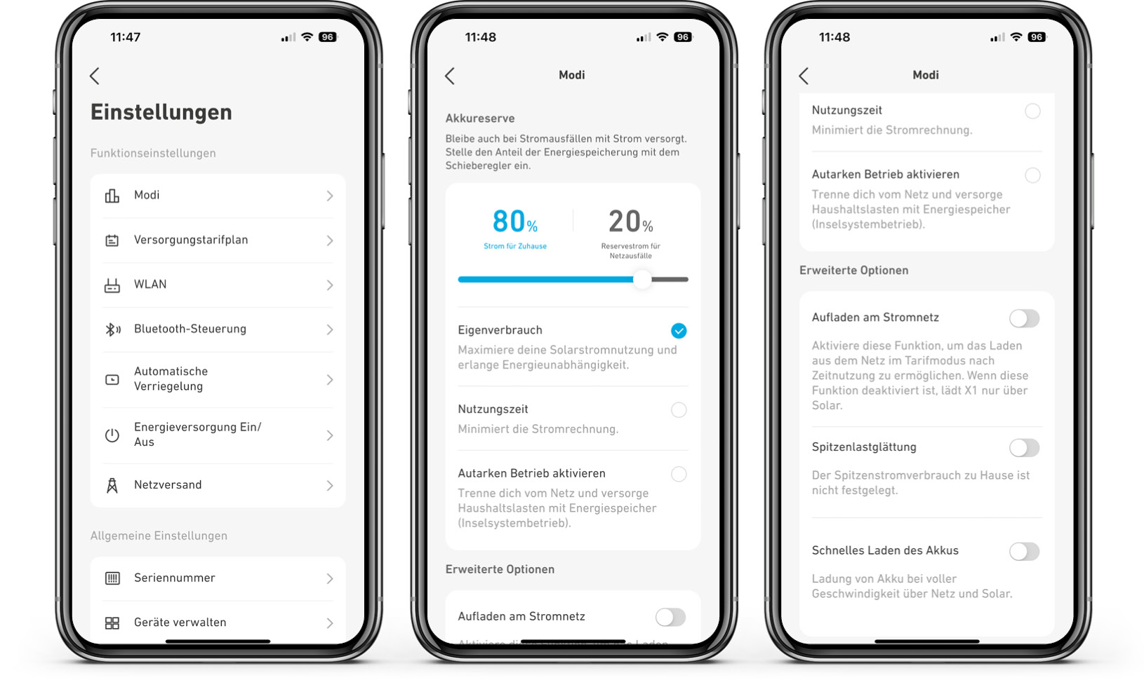 Die App des Anker SOLIX X1 Stromspeichers