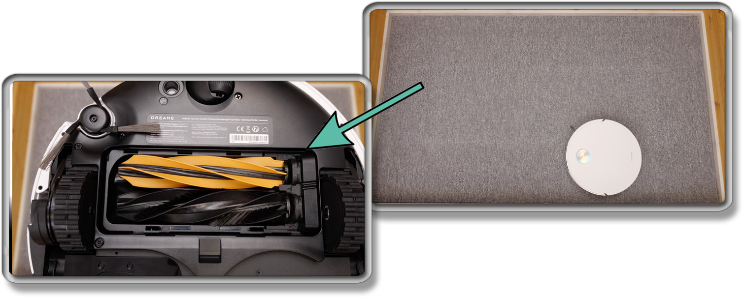 Das Saugergebnis von Haaren auf Teppich