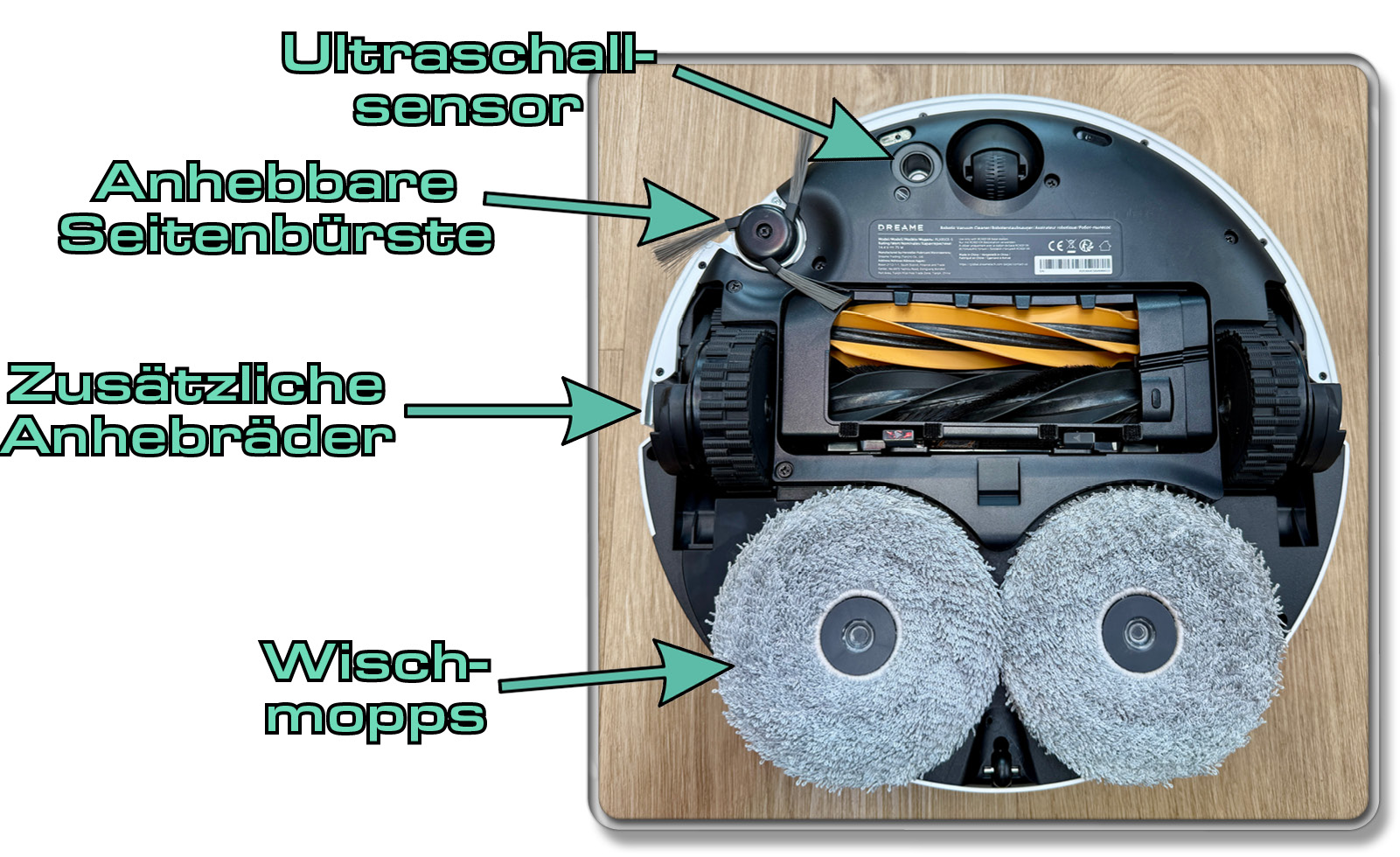Das befindet sich auf der Unterseite des Dreame X50 Ultra Complete