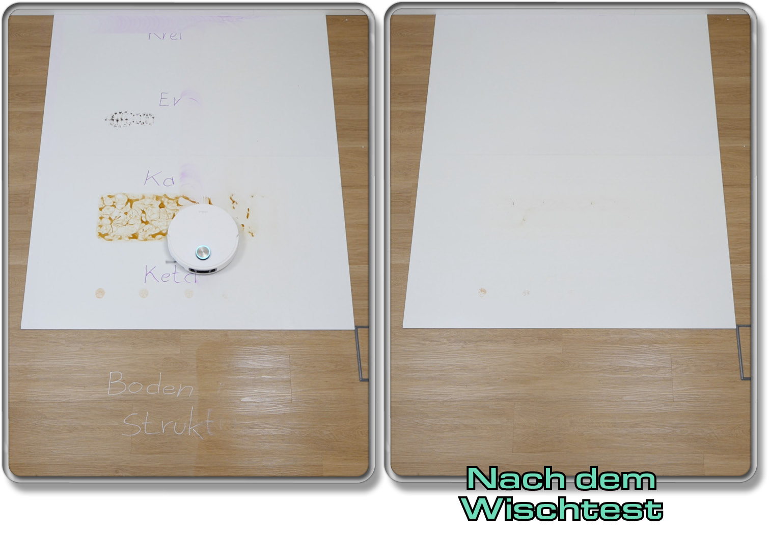 Das ist das Ergebnis nach dem schweren Wischtest