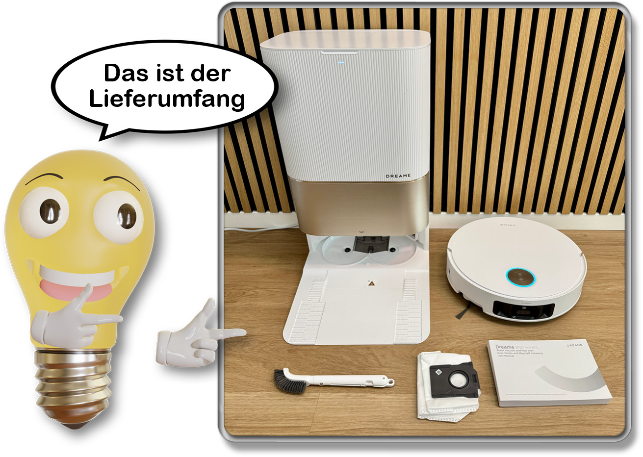 Das ist der normale Lieferumfang des Dreame X50 Ultra Complete