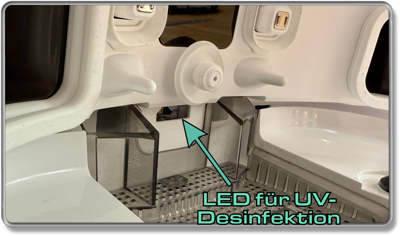 Das ist die LED, die per UV-Licht Keime und Bakterien abtöten soll