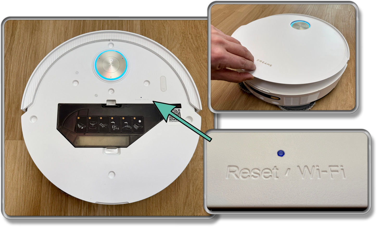 Die Haube des Dreame X50 Ultra Complete haftet magnetisch