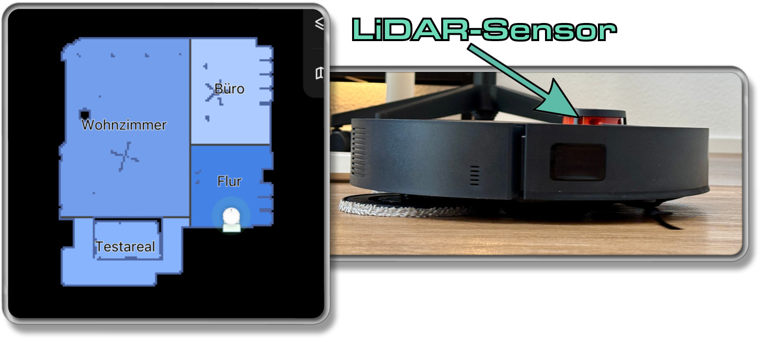 Die Navigation ist dank LiDAR-Sensor intelligent und in Bahnen