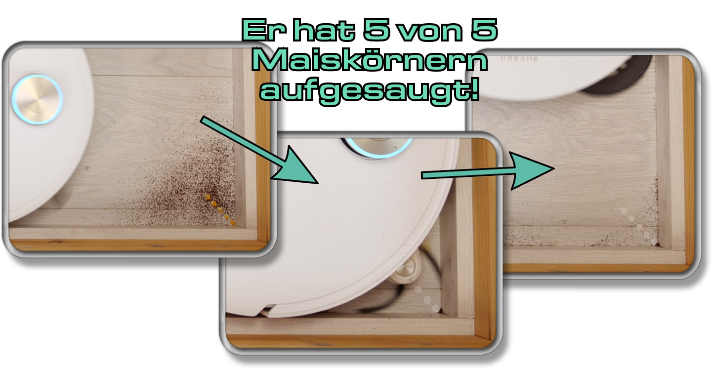 Dreame X50 Ultra Complete - Die ermittelte Saugleistung in Ecken