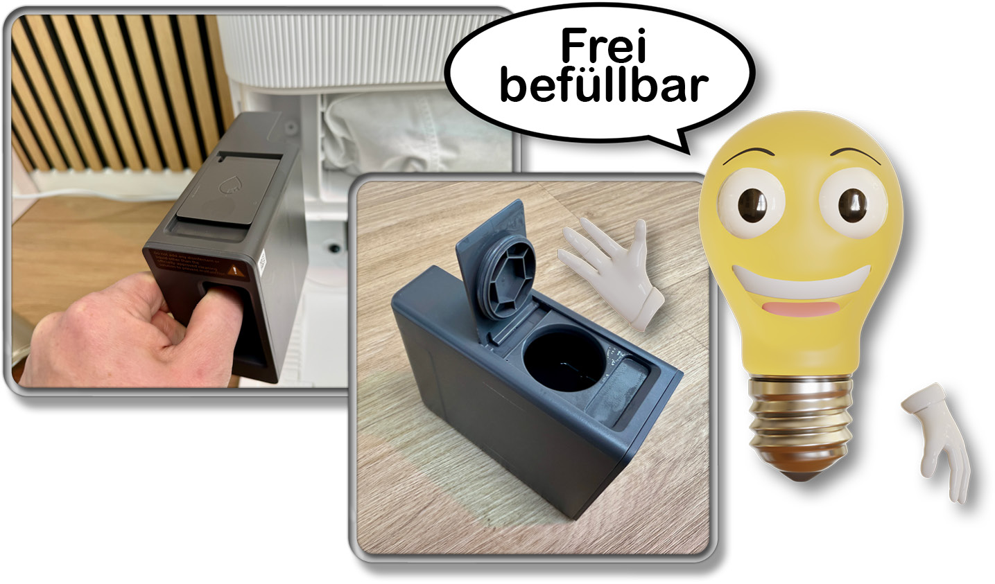 Im inneren der Station befindet sich ein frei befüllbarer Reinigungsmitteldosierer