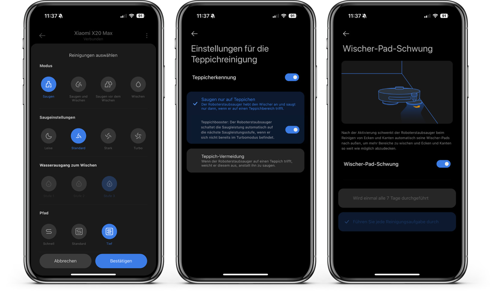 Xiaomi X20 Max - App - Reinigung