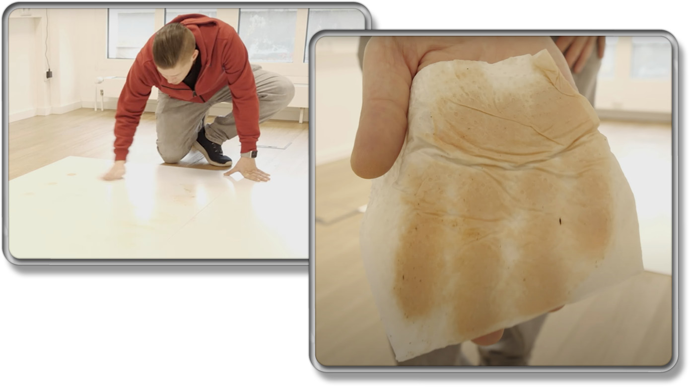 Auf dem Boden bleibt viel Schmutz zurück