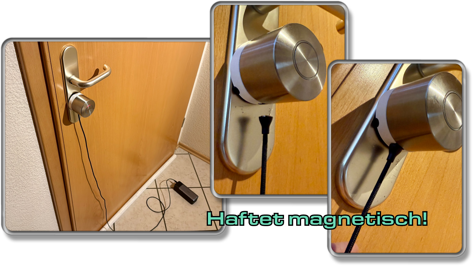 Das Kabel ist magnetisch und kann direkt andocken
