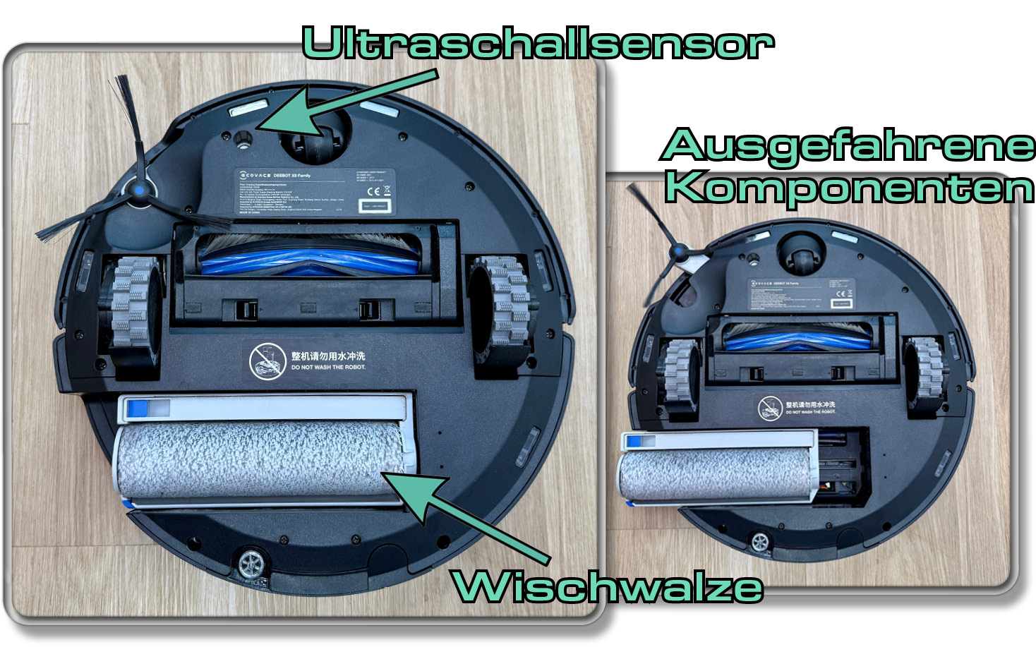 Das findet man auf der Unterseite des ECOVACS DEEBOT X8 PRO OMNI