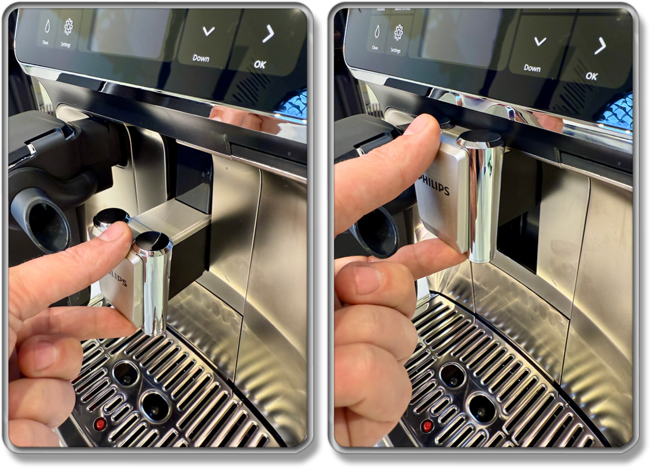 Das ist der manuell verstellbare Getränkeauslass der Philips Series 5500
