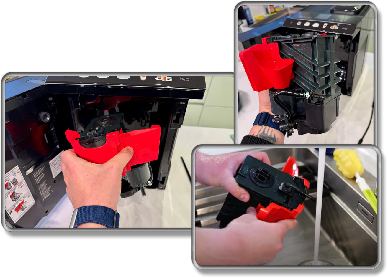 Das ist die Brühgruppe und ihre Reinigung