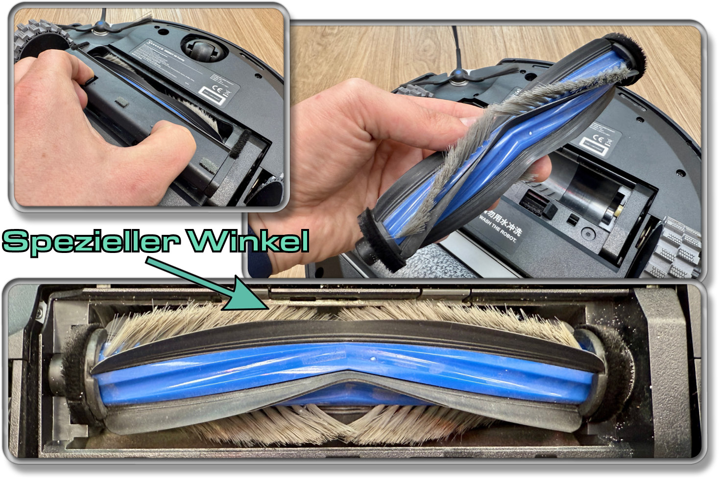 Das ist die speziell geformte Bodenbürste des ECOVACS DEEBOT X8 PRO OMNI