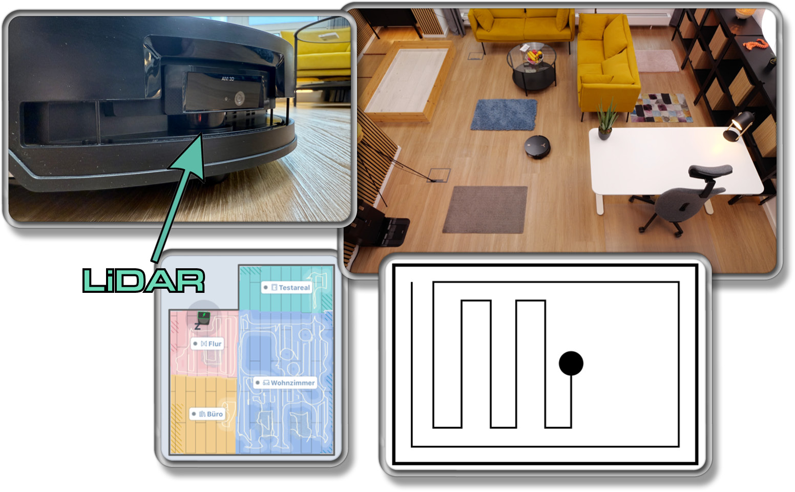Der ECOVACS DEEBOT X8 PRO OMNI navigiert, indem er eine detaillierte Raumkarte anfertigt und sich daran orientiert