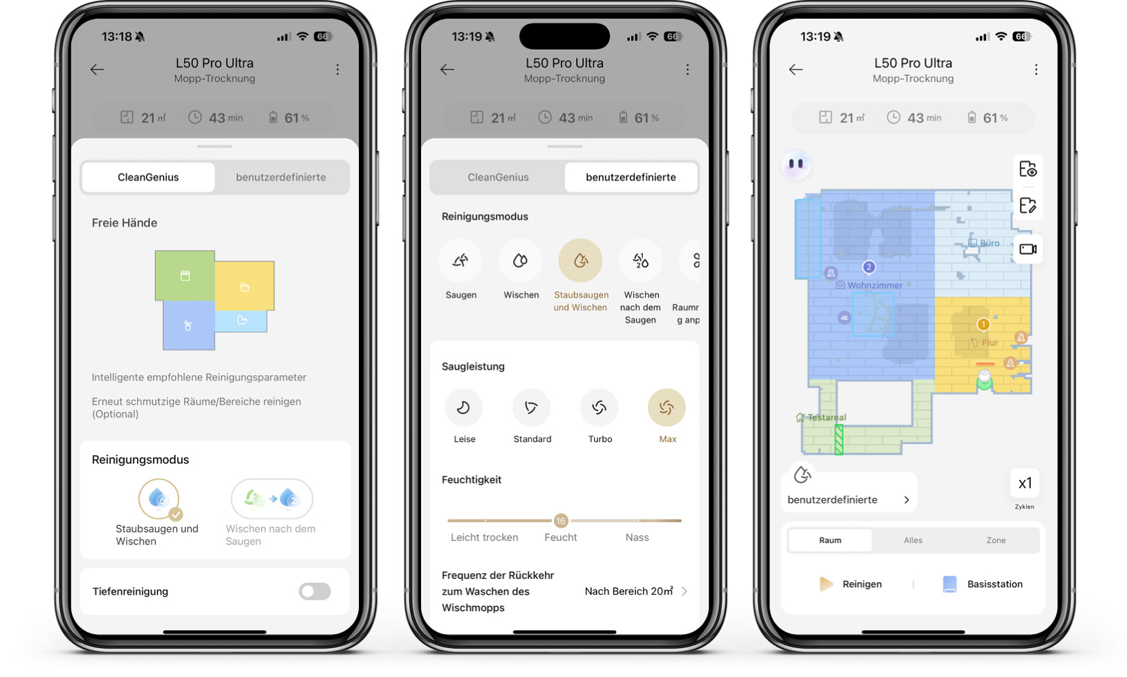 Dreame L50 Pro Ultra - App - Reinigungseinstellungen