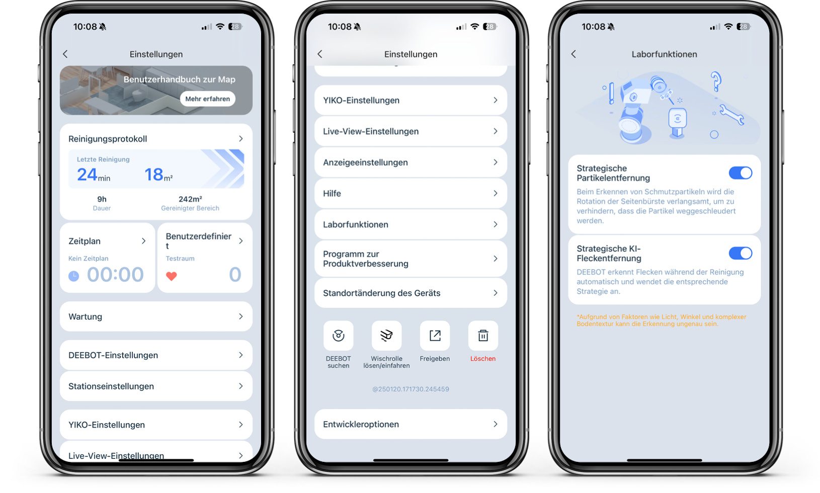 ECOVACS DEEBOT X8 PRO OMNI - App - Einstellungen allgemein