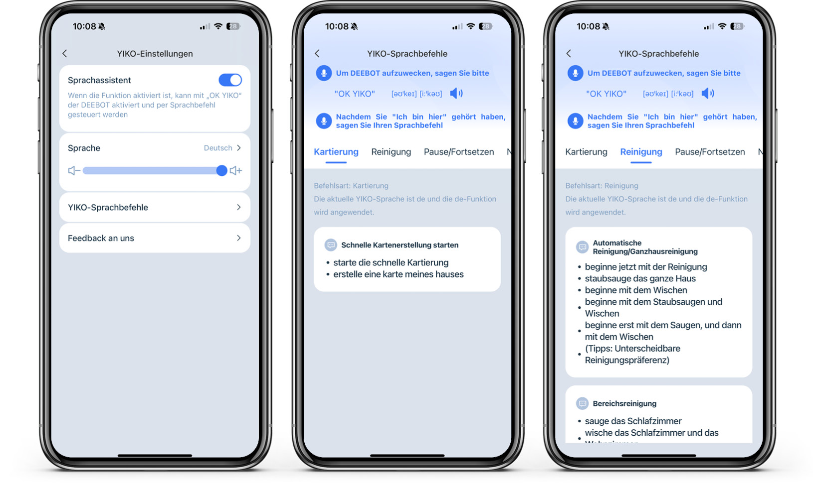 ECOVACS DEEBOT X8 PRO OMNI - App - Sprachassistent YIKO