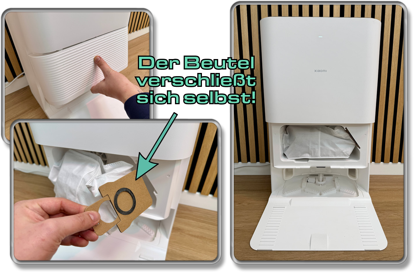 In der Reinigungsstation des Xiaomi X20 Pro befindet sich eine Absaugstation