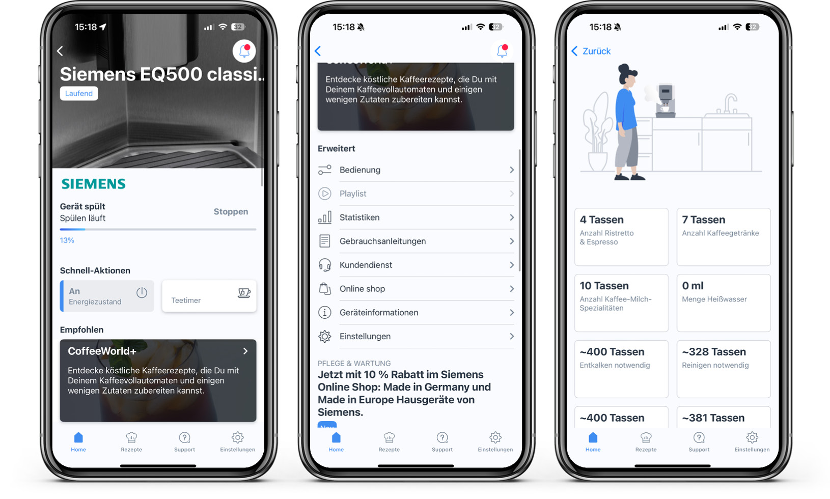 Siemens EQ500 classic connect - App - Erste Vorschau