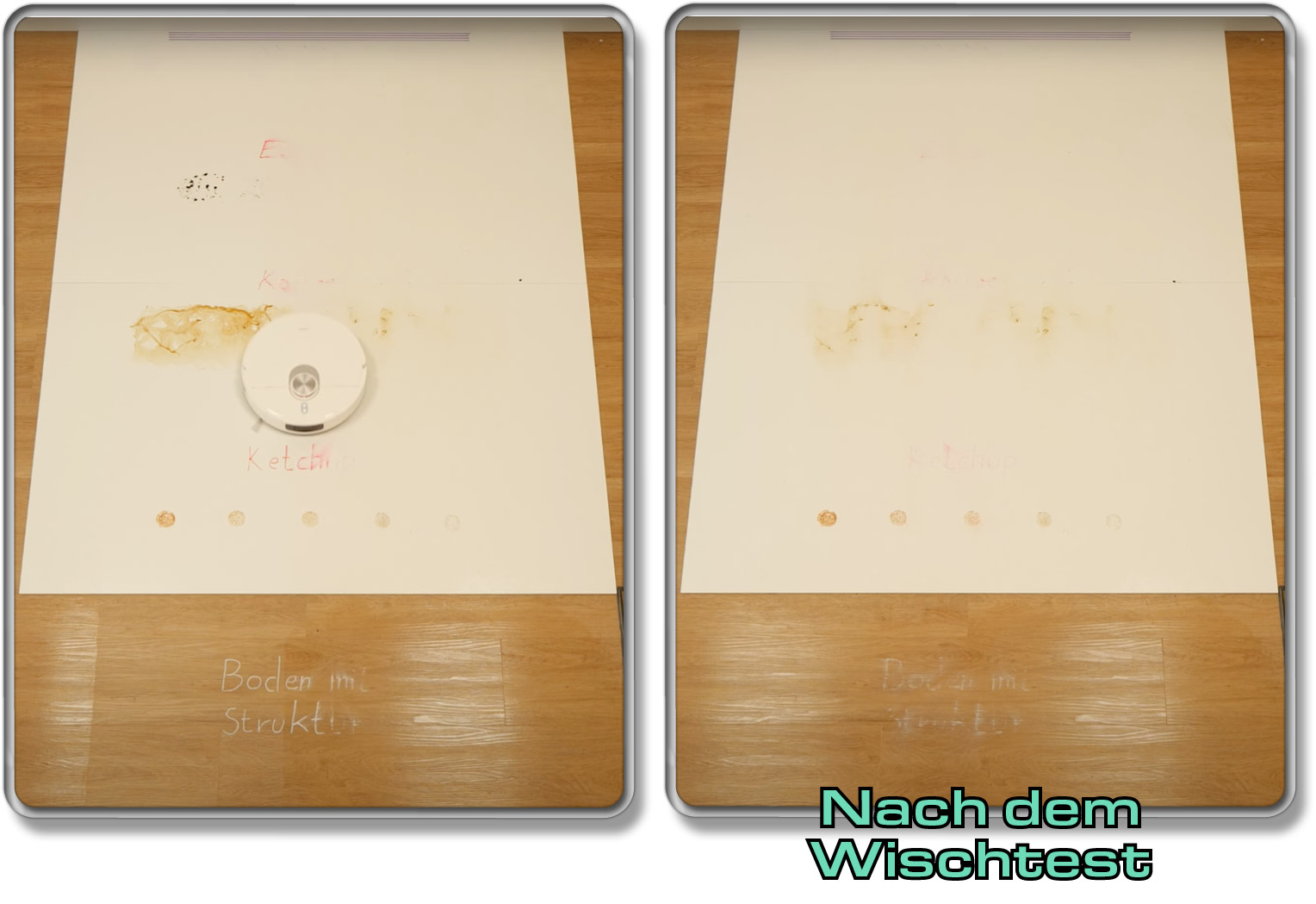 So sieht das Areal nach dem Wischtest mit dem Xiaomi X20 Pro aus