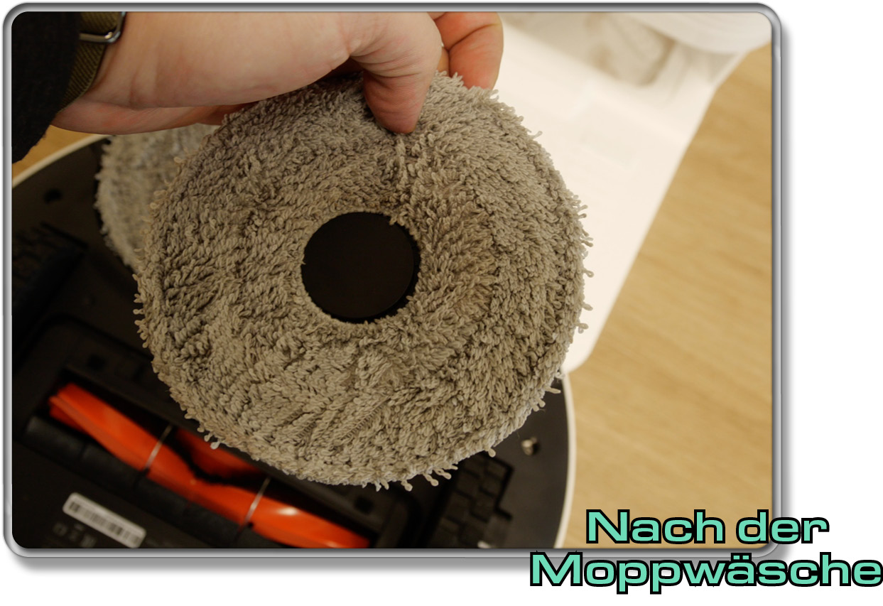 So sieht das Wischpad nach der Moppwäsche aus