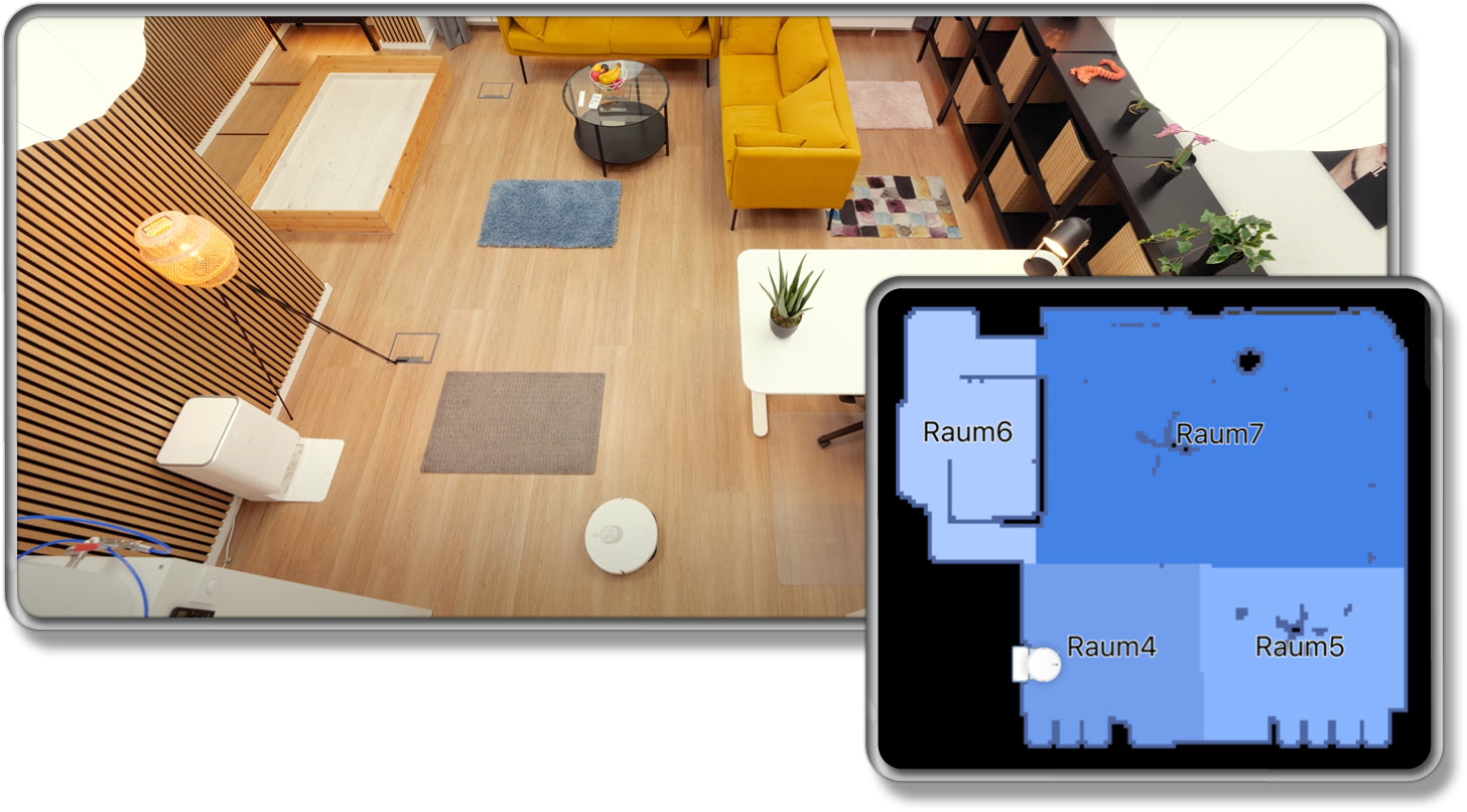 Während der ersten Navigation wird eine Raumkarte erstellt