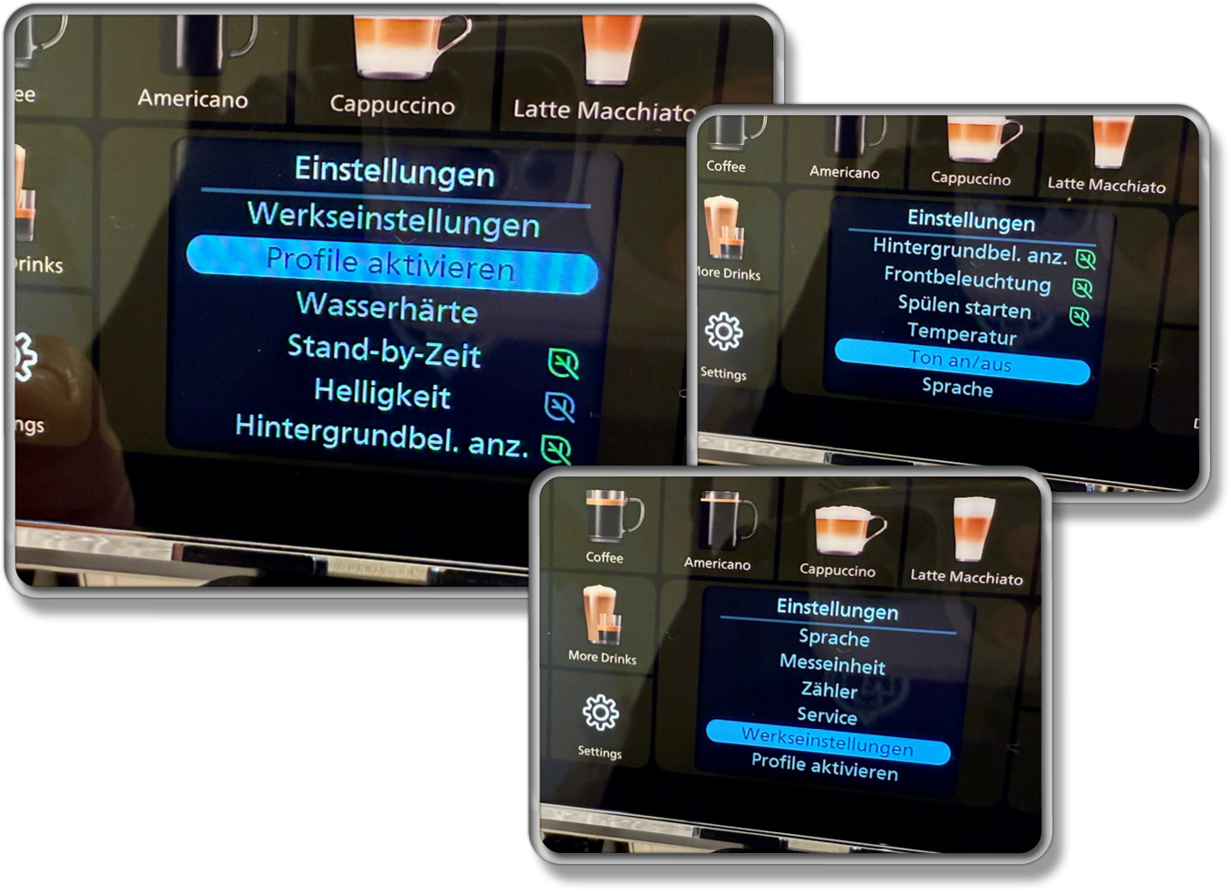 Weitere Einstellmöglichkeiten der Philips Series 5500