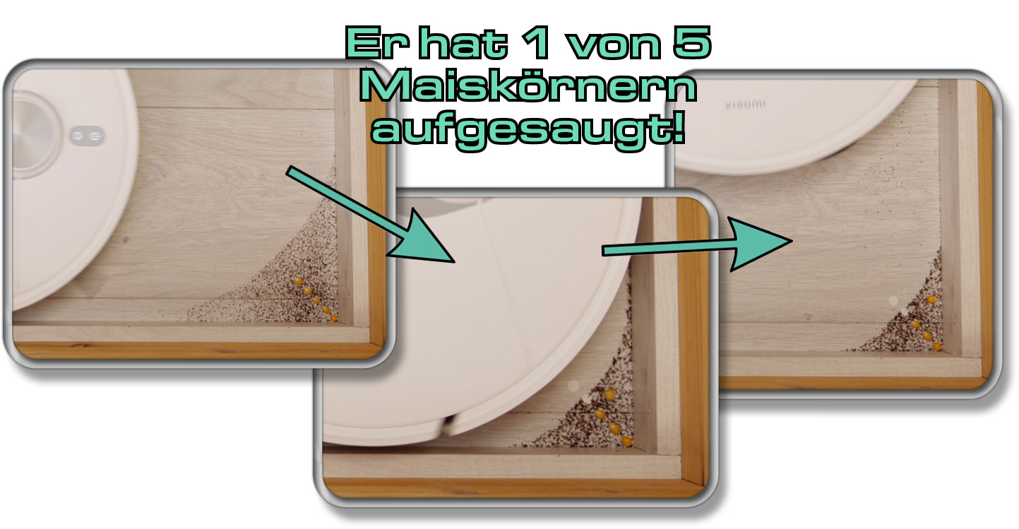 Xiaomi X20 Pro - Die gemessene Saugleistung in Ecken