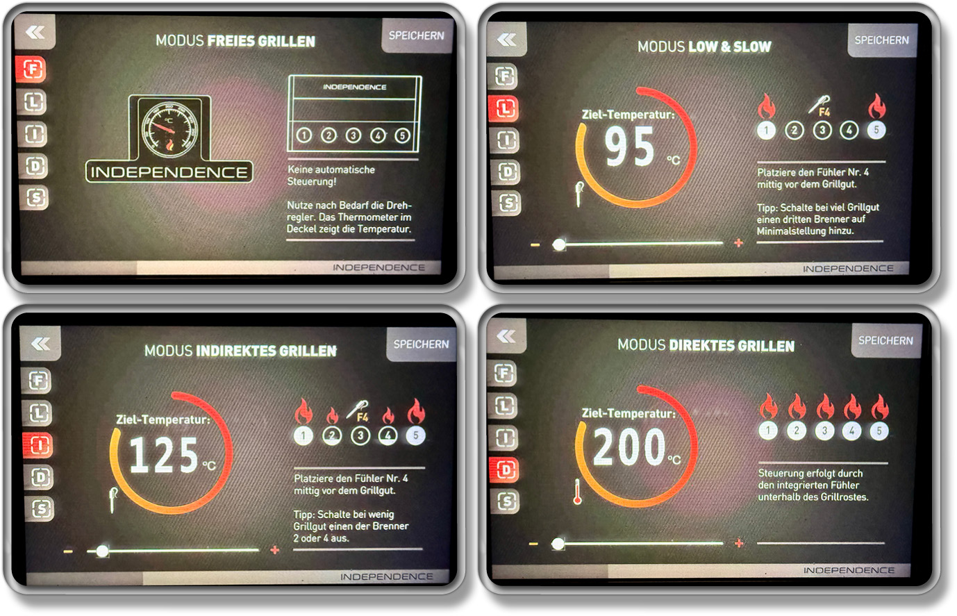 Der Grill-Modus hält verschiedene Möglichkeiten bereit