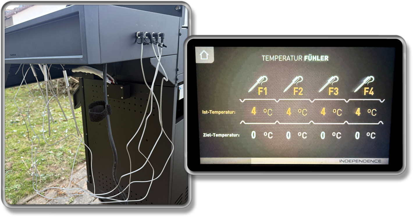 Gleich vier smarte Fühler besitzt der Grillfürst Independence