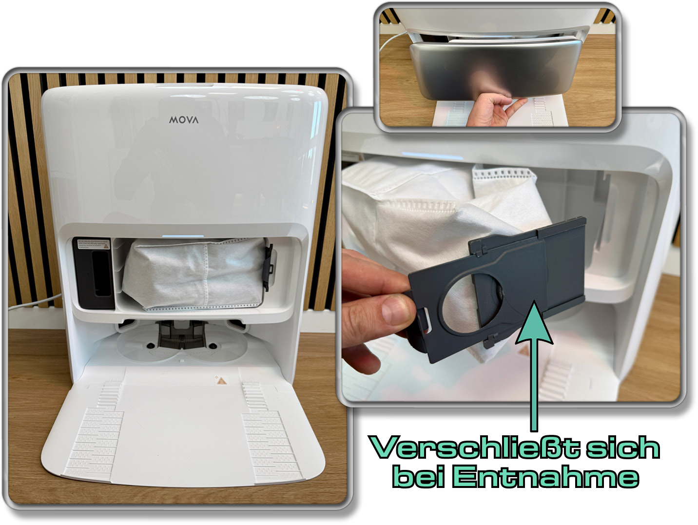 In der Station des Mova P50 Pro Ultra befindet sich eine vollautomatische Absaugstation