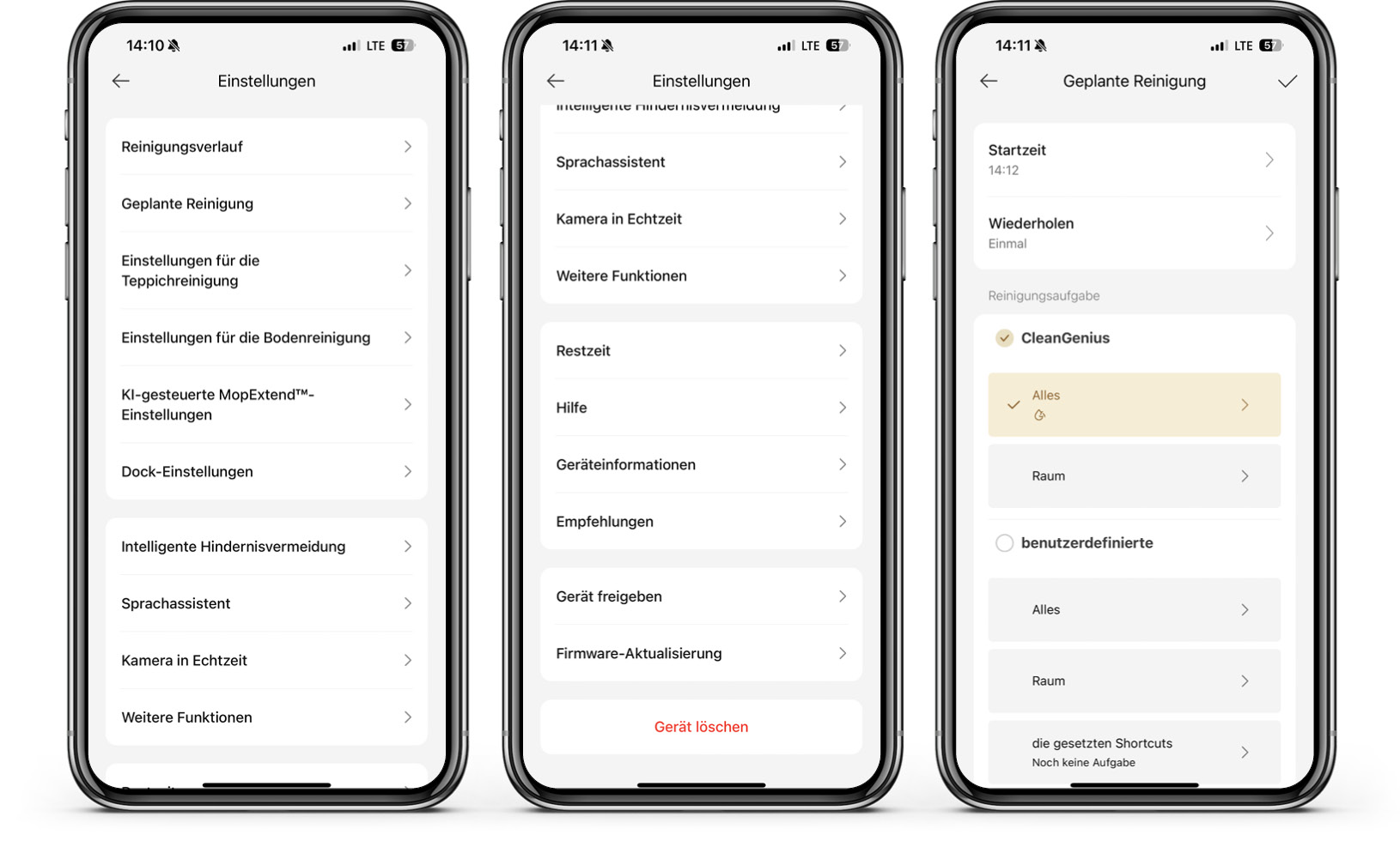 Mova P50 Pro Ultra - App - Weitere Einstellungen