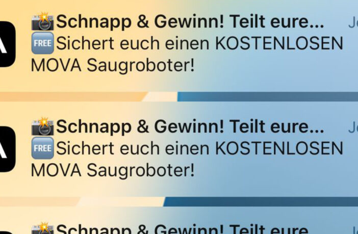 Mova Saugroboter Werbung Spam