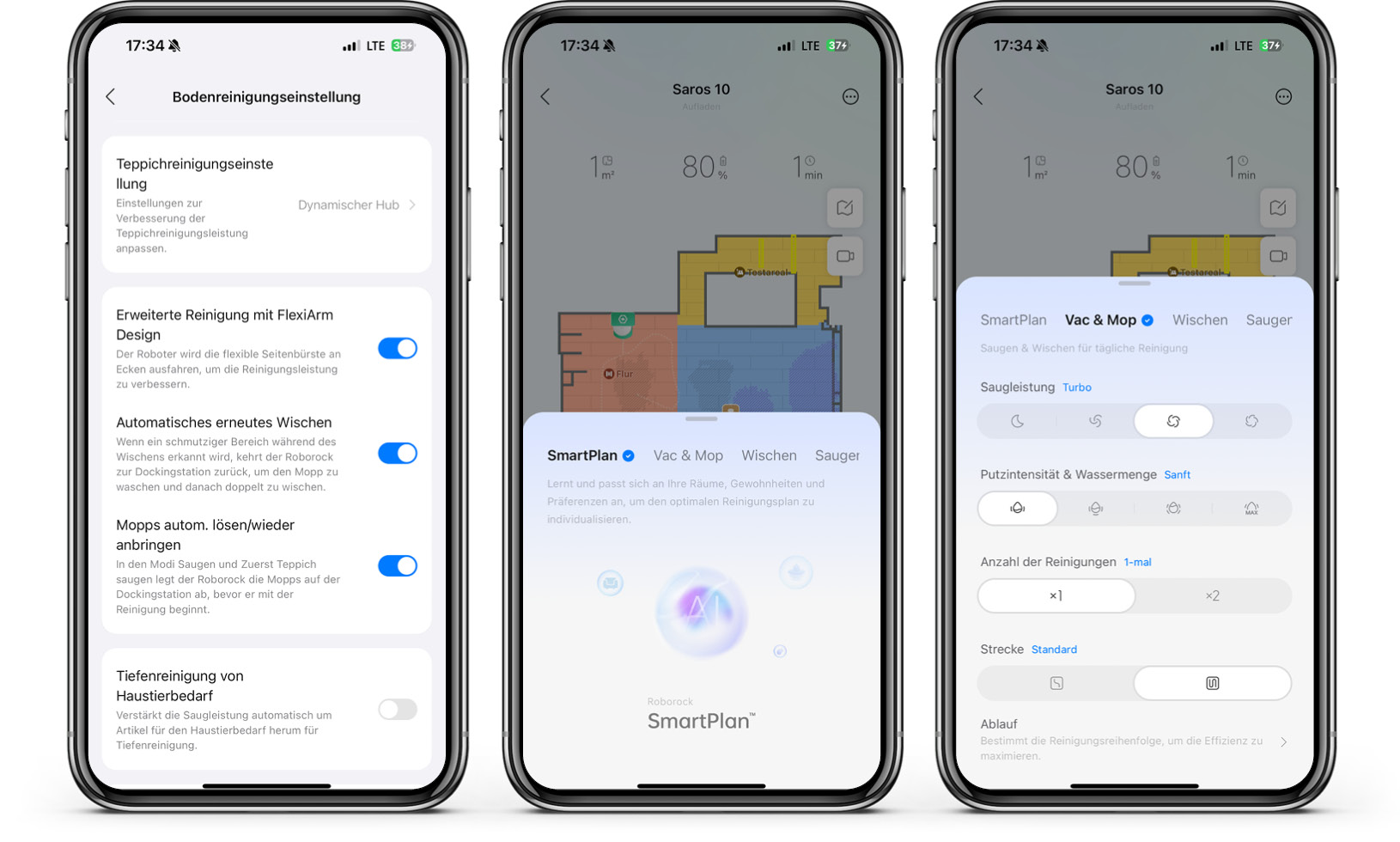 Roborock Saros 10 - App - Reinigung