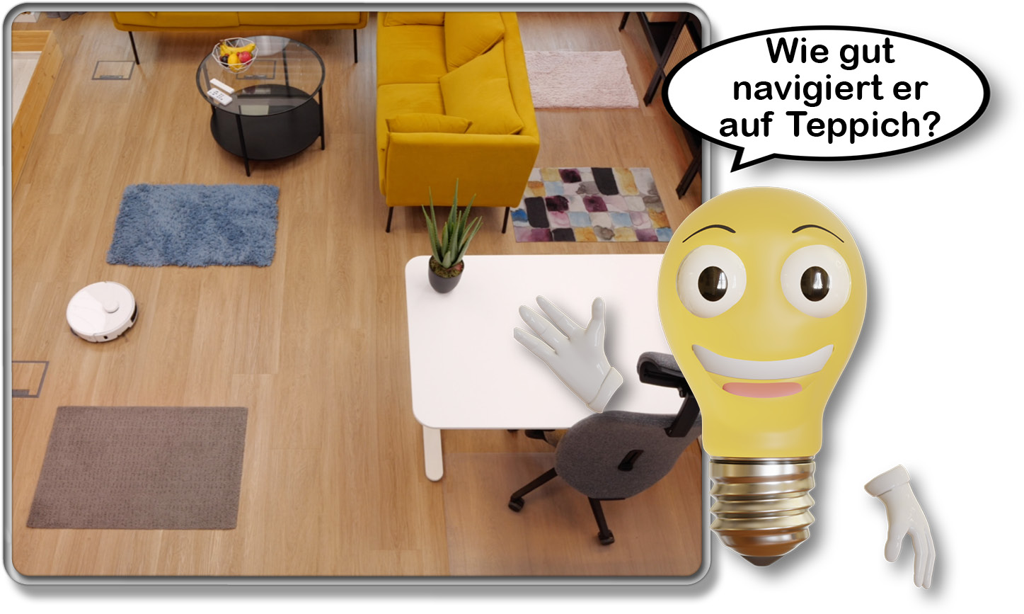 Wir zeigen, wie gut er auf Teppichboden navigiert