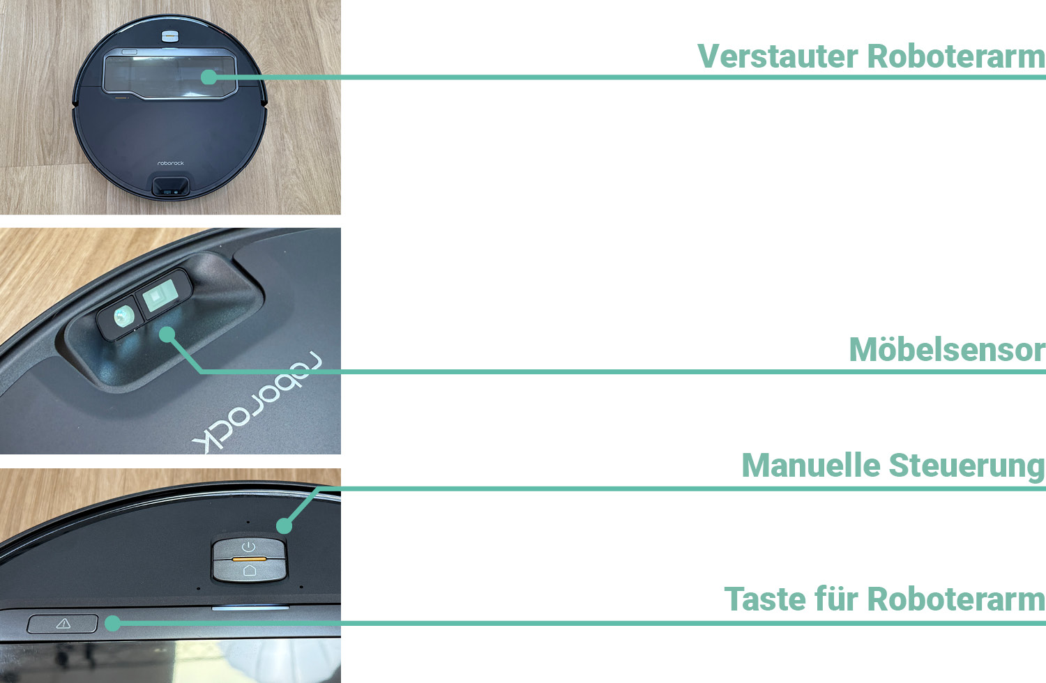 Das befindet sich auf der Oberseite des Roborock Saros Z70