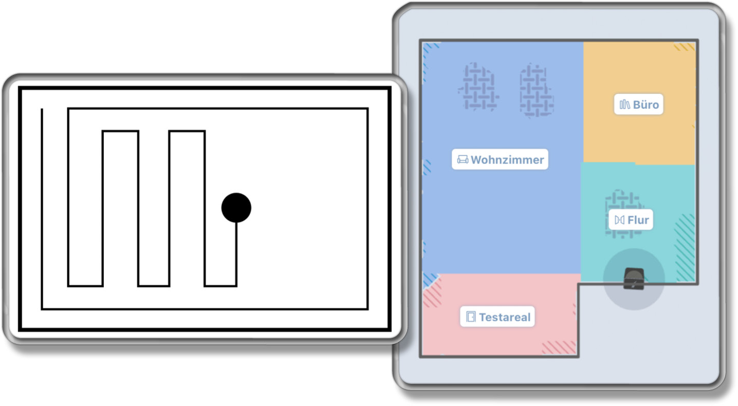 Der ECOVACS DEEBOT T50 OMNI navigiert in geraden Bahnen dank innenliegender Laserscanner