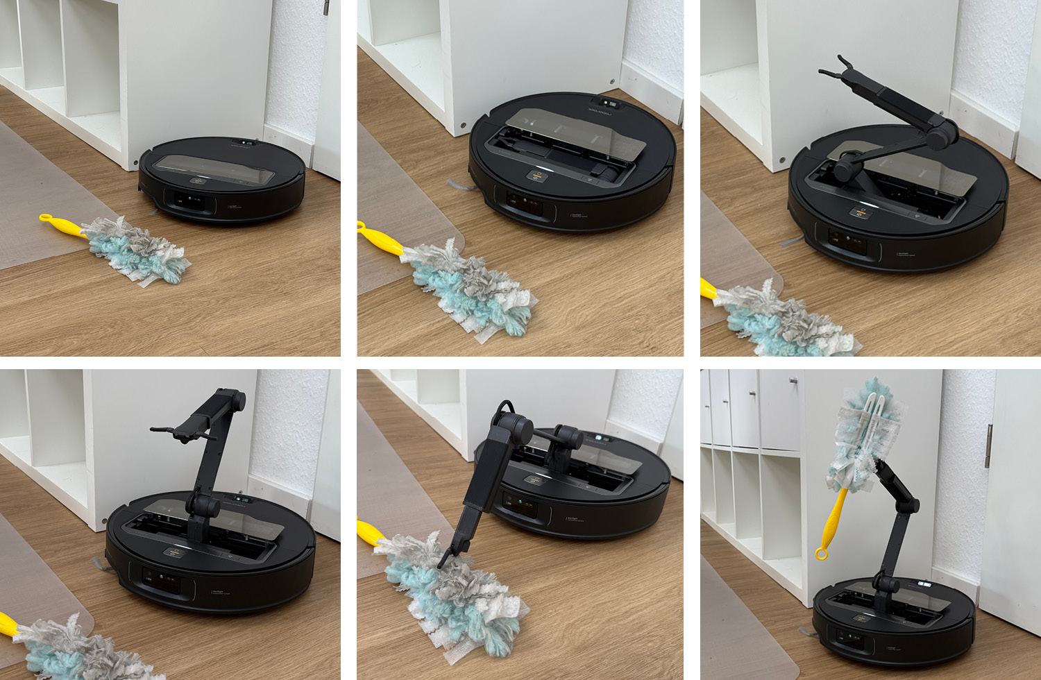 Der Greifarm des Roborock Saros Z70 in Aktion