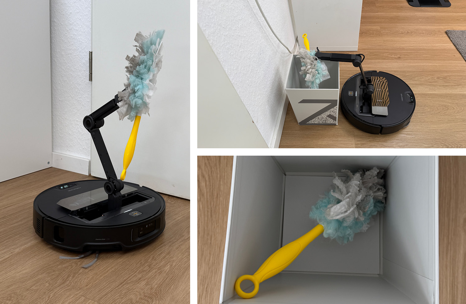 Der Roborock Saros Z70 legt Gegenstände automatisch in seinem Behälter ab