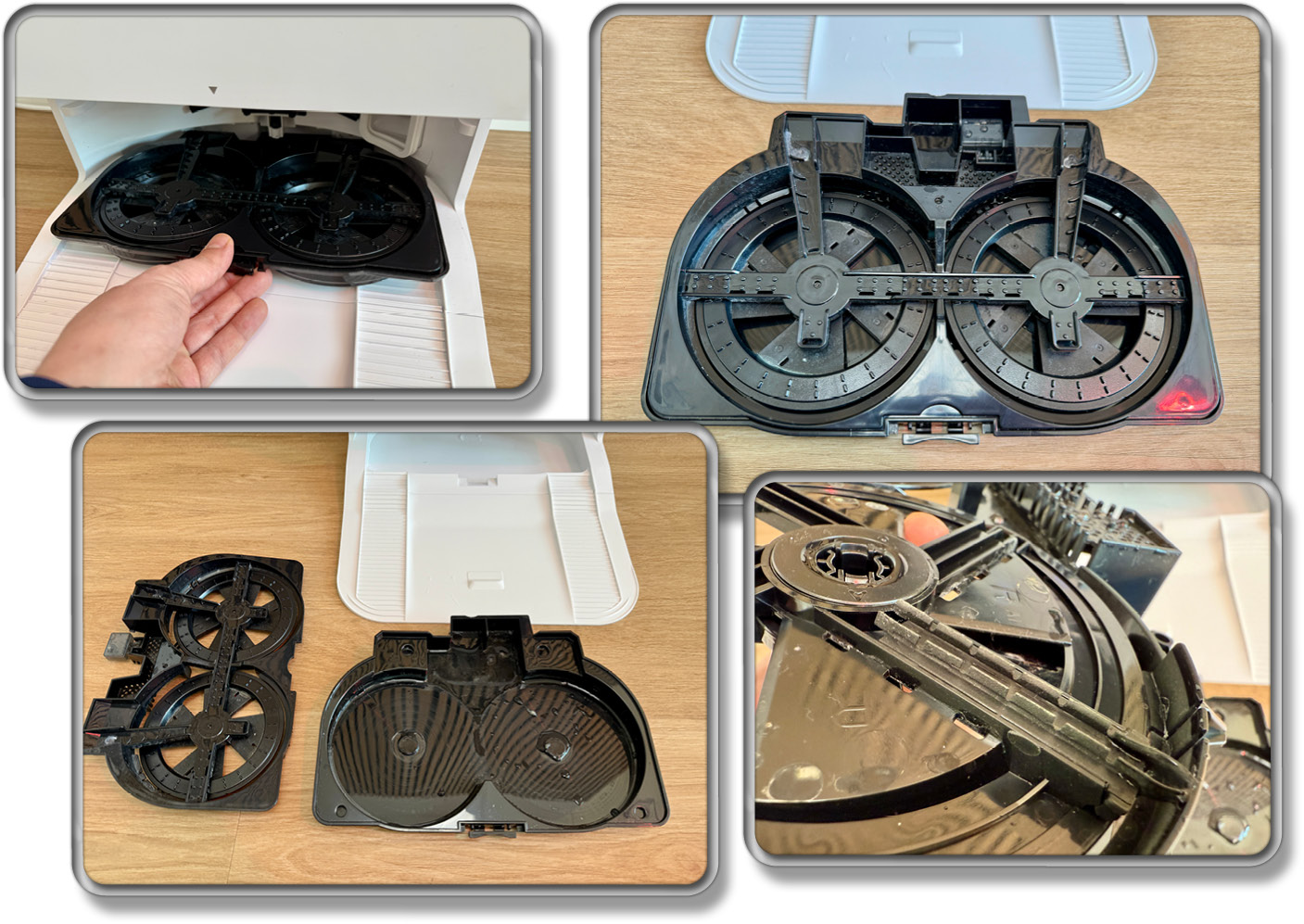 Die Waschschale reinigt sich dank kleiner Gummilamellen selbstständig