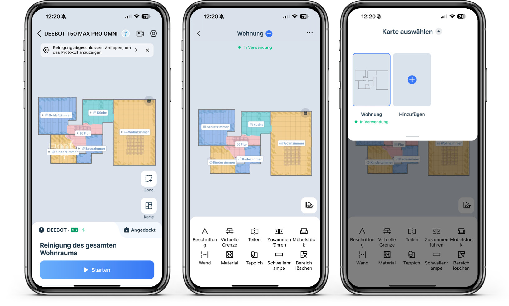 ECOVACS DEEBOT T50 MAX PRO OMNI - App - Karte