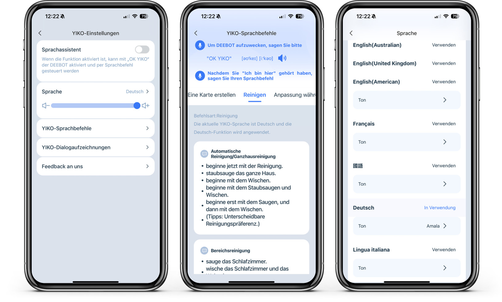 ECOVACS DEEBOT T50 MAX PRO OMNI - App - YIKO Sprachassistent