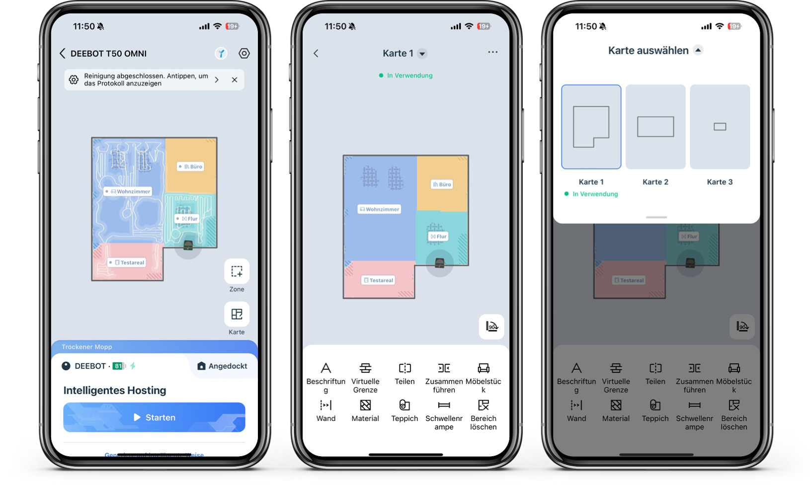 ECOVACS DEEBOT T50 OMNI - App - Karte