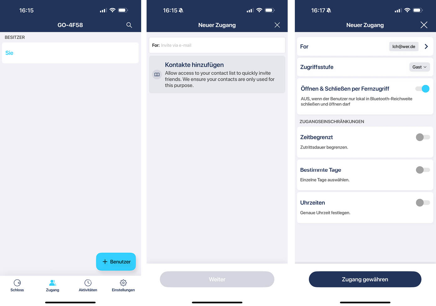 Hier zeigen wir euch den Zugang der Tedee GO2 App
