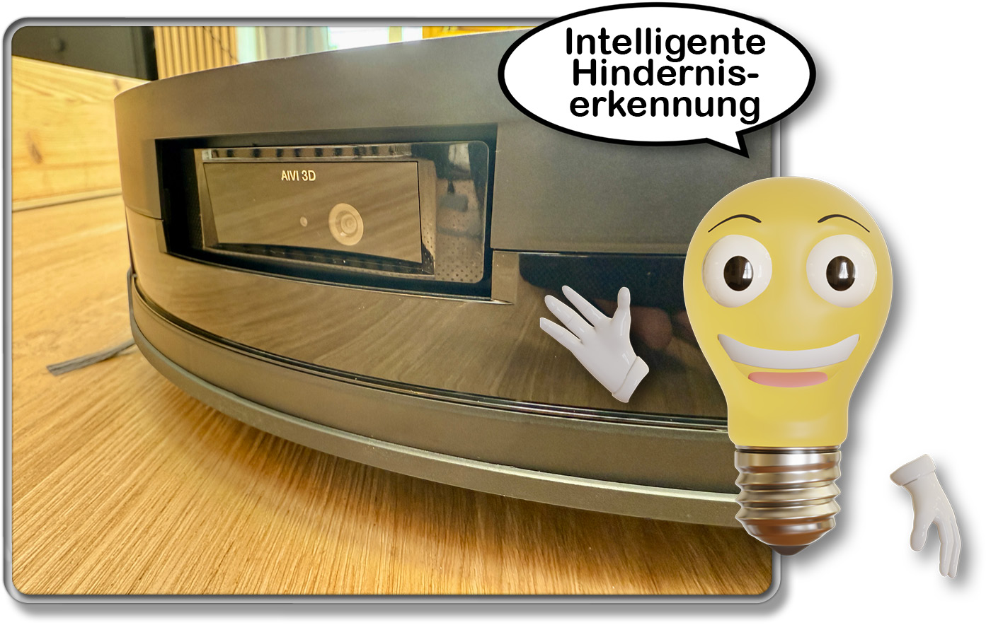 In der Front des ECOVACS DEEBOT T50 MAX PRO OMNI sitzt die AIVI 3D Obstacle Avoidance